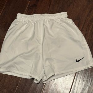 Nike Dri-Fit White Shorts - Youth Medium